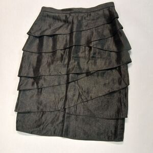 Adrianna Papell Women's Evening Essentials Tiered Layered Black Size 4 Skirt